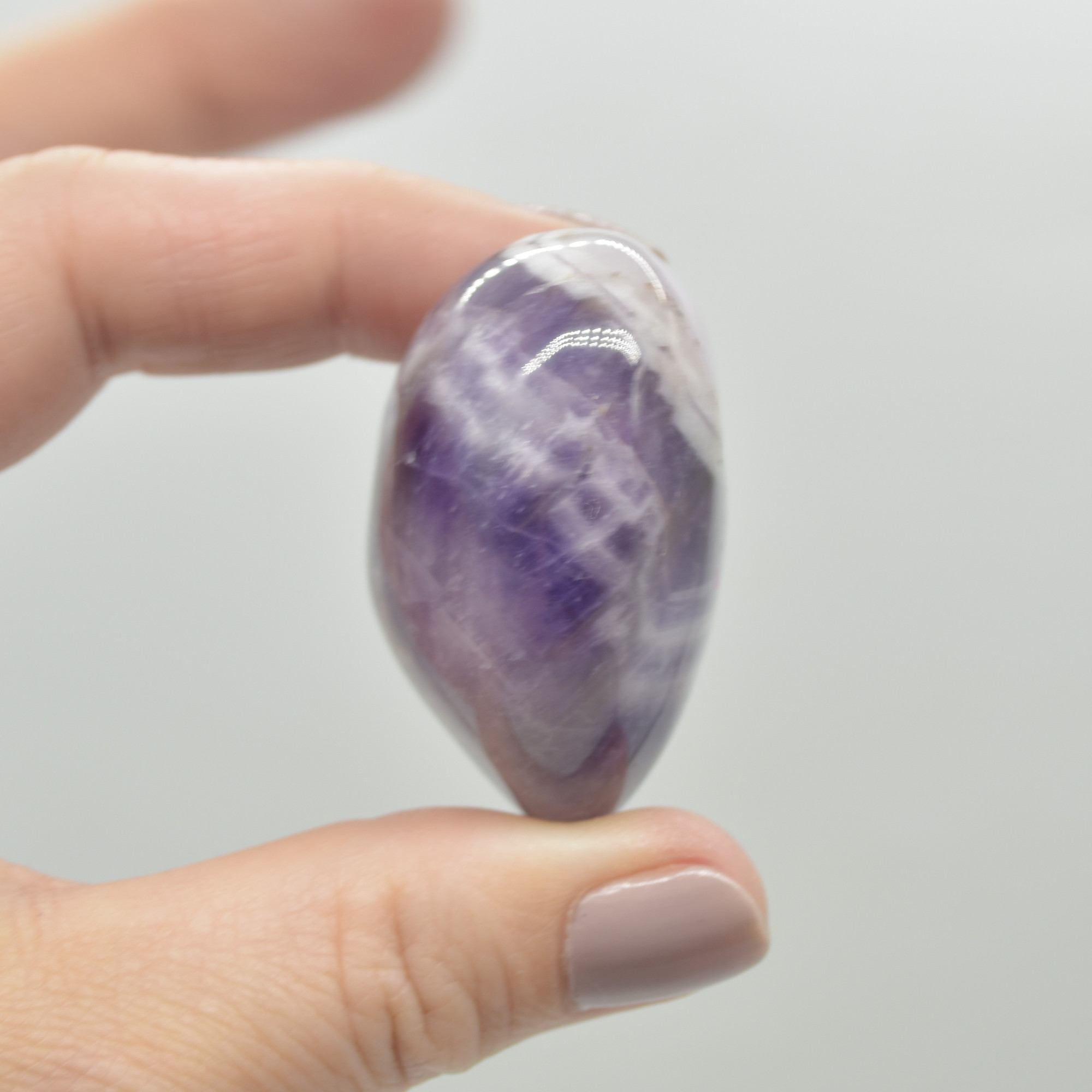 Chevron Amethyst Crystal Puffy Heart - 69 grams - #10 - Image 2