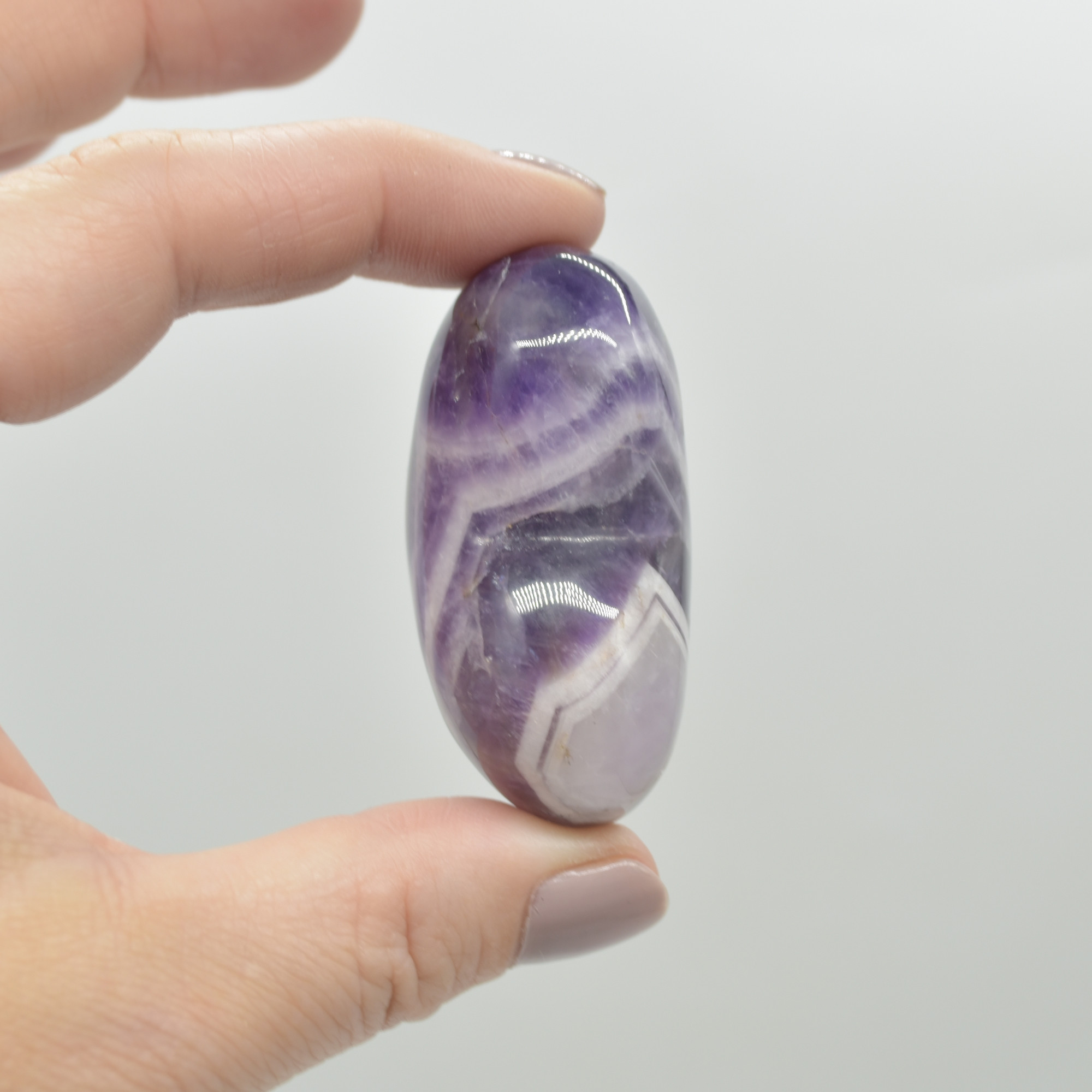 Chevron Amethyst Crystal Puffy Heart - 69 grams - #10 - Image 4