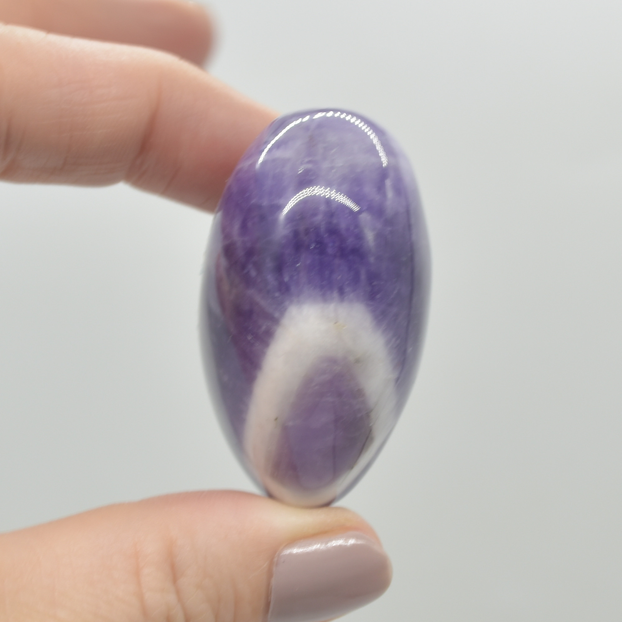 Chevron Amethyst Crystal Puffy Heart - 72 grams - #9 - Image 2