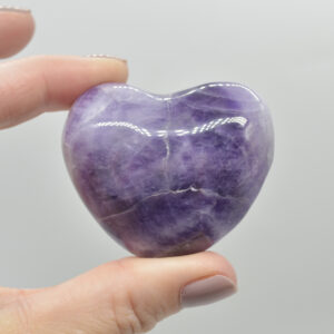 Chevron Amethyst Crystal Puffy Heart - 90 grams - #6
