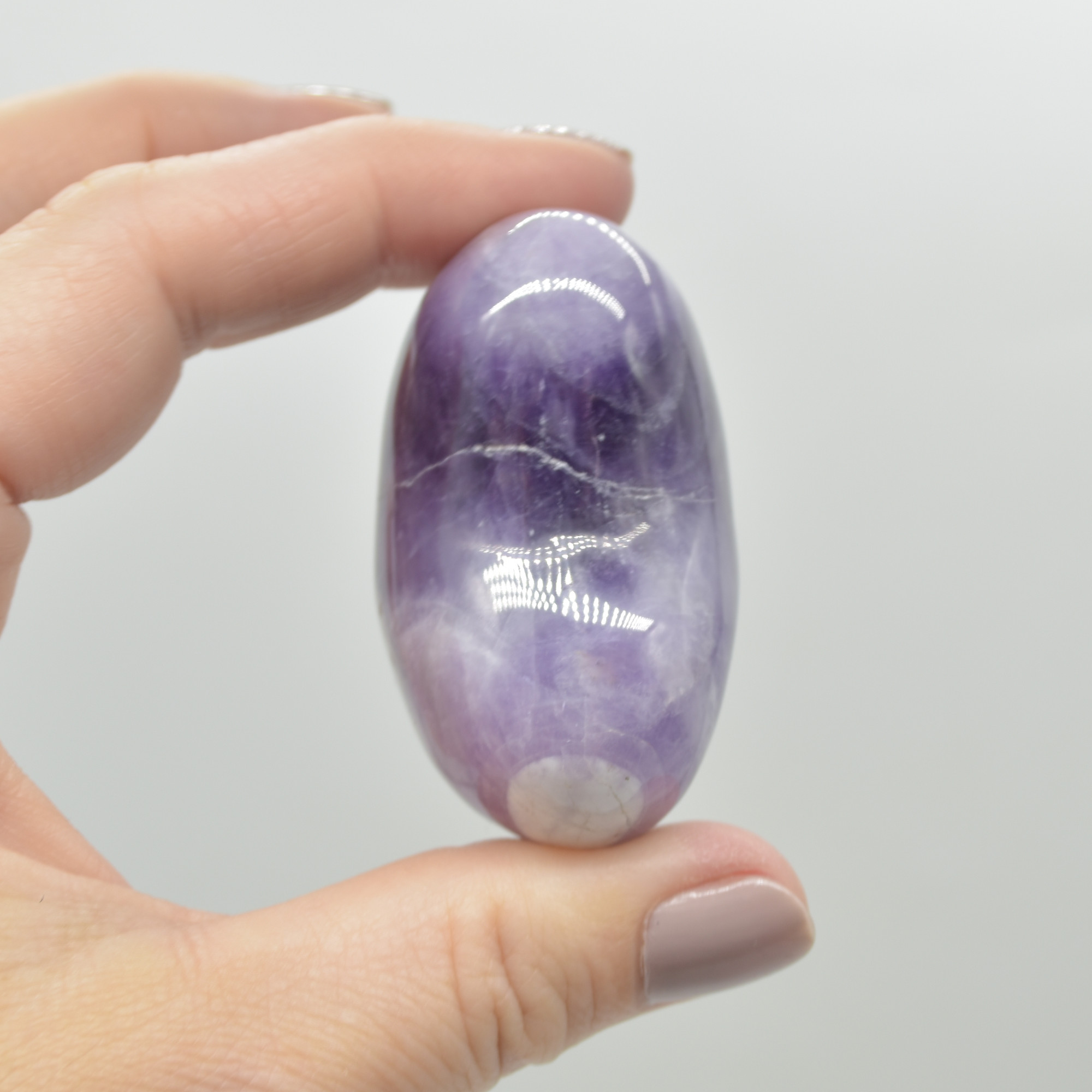 Chevron Amethyst Crystal Puffy Heart - 90 grams - #6 - Image 4