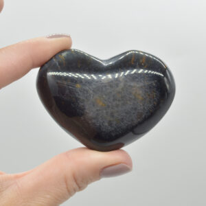 Blue Tigers Eye Crystal Puffy Heart - 100 grams - #7