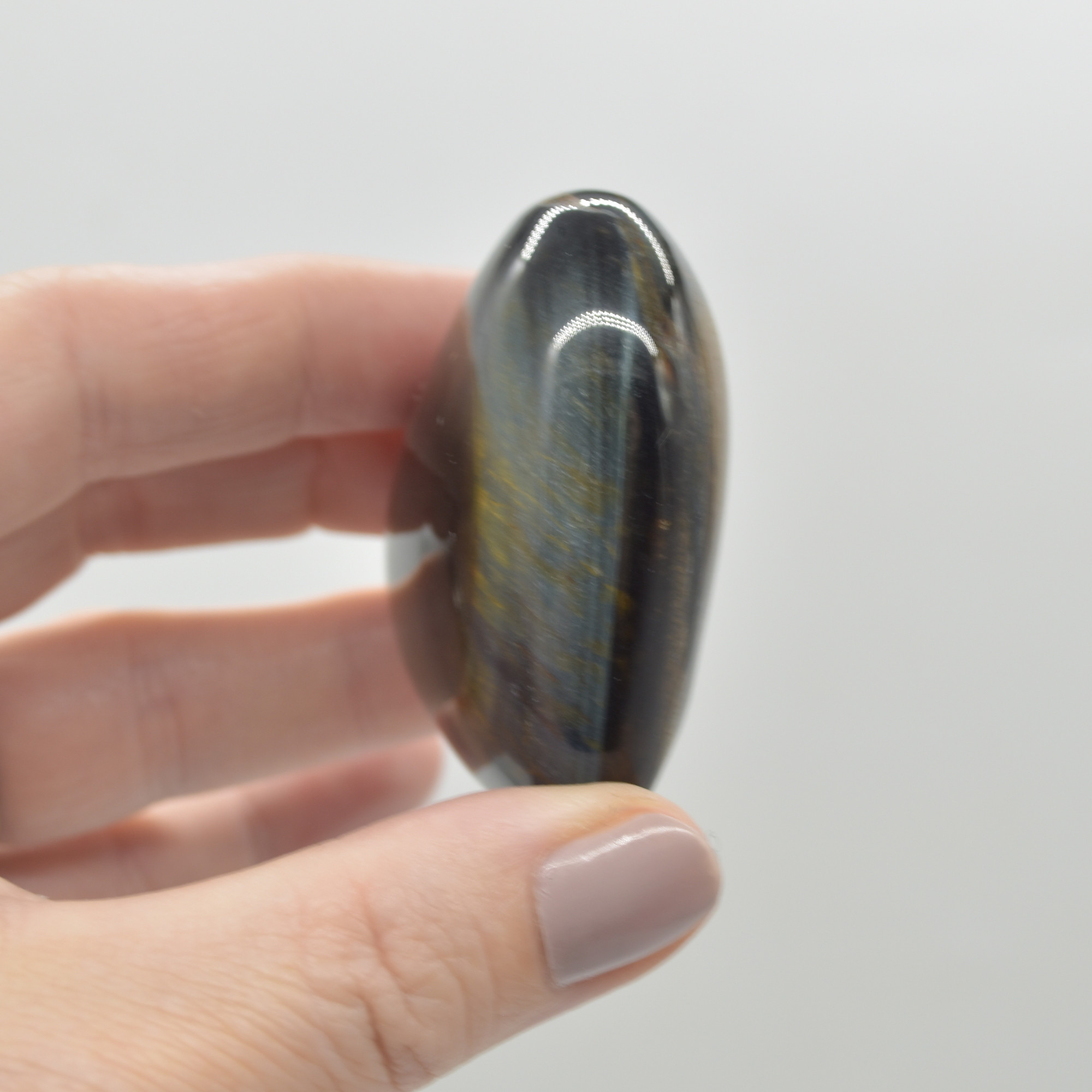 Blue Tigers Eye Crystal Puffy Heart - 85 grams - #8 - Image 2