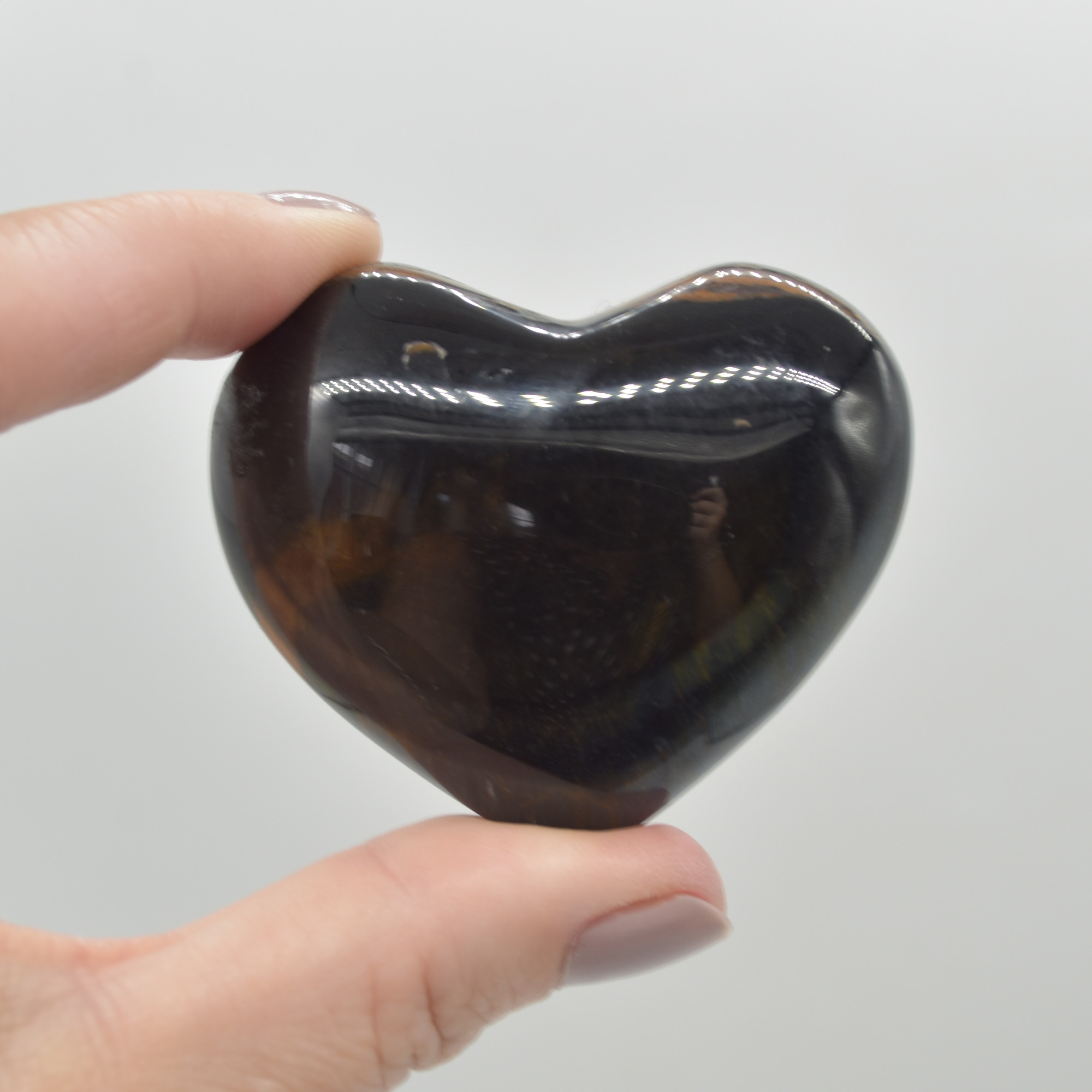Blue Tigers Eye Crystal Puffy Heart - 85 grams - #8 - Image 3