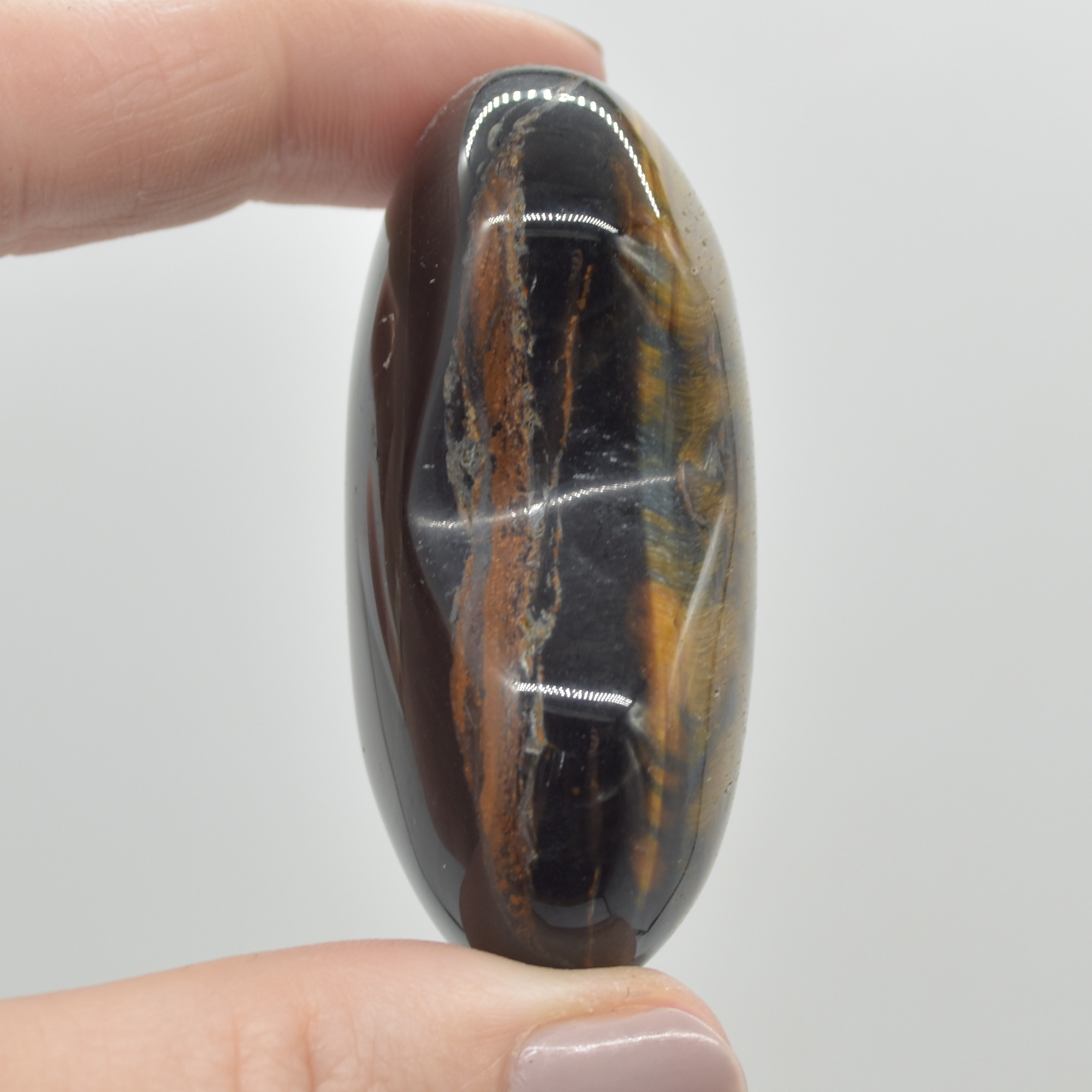 Blue Tigers Eye Crystal Puffy Heart - 85 grams - #8 - Image 4