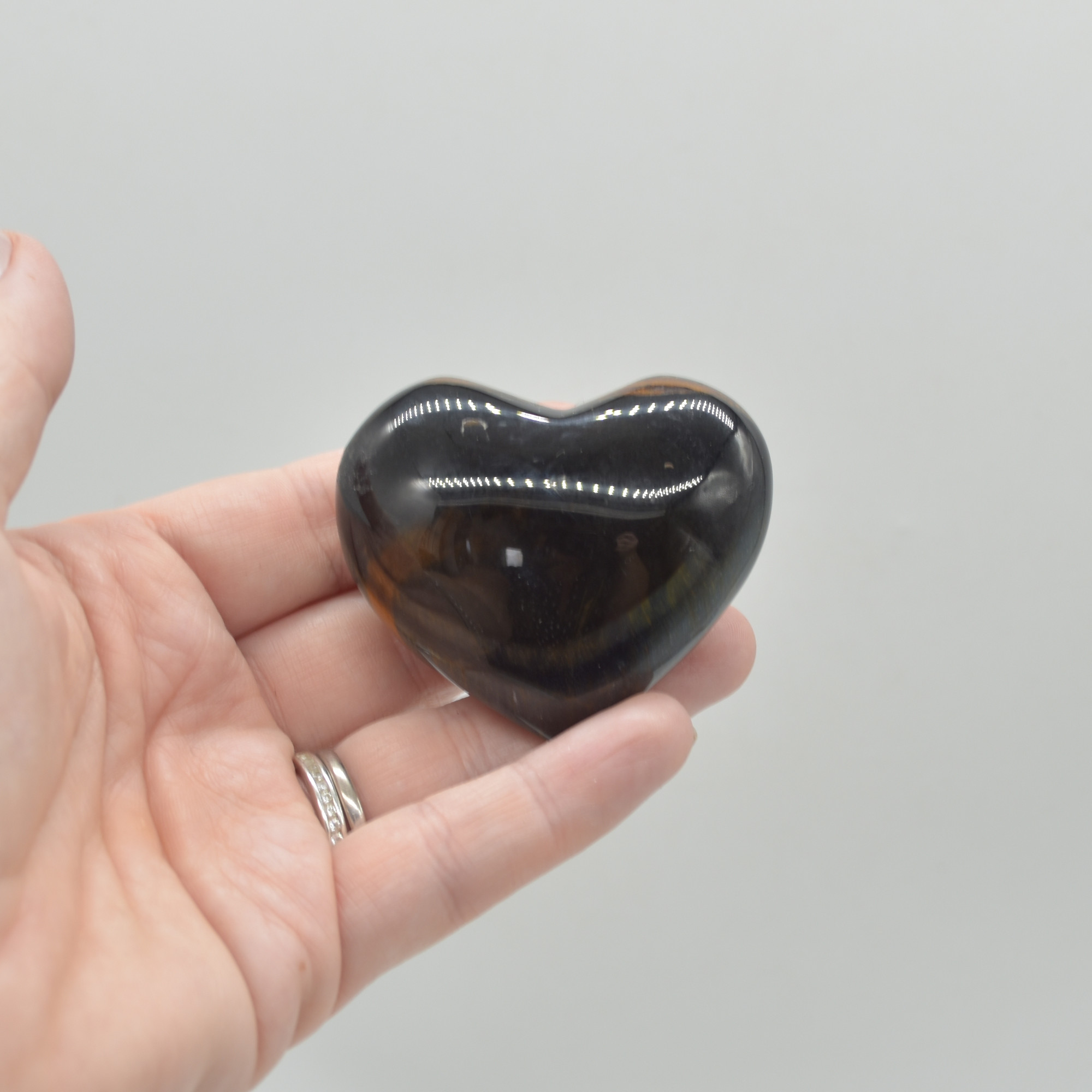 Blue Tigers Eye Crystal Puffy Heart - 85 grams - #8 - Image 5