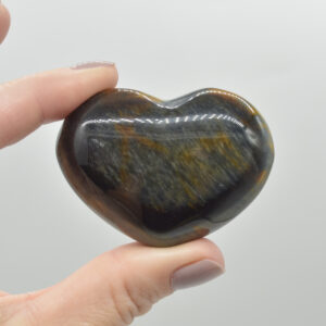 Blue Tigers Eye Crystal Puffy Heart - 85g - #10