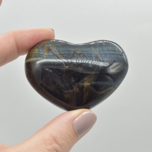 Blue Tigers Eye Crystal Puffy Heart - 86 grams - #9