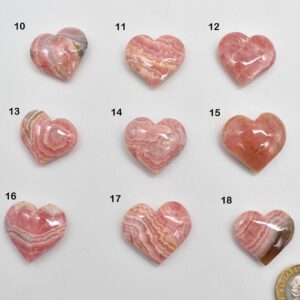 Rhodochrosite Crystal Heart from Argentina - 1 Count - 9 Choices