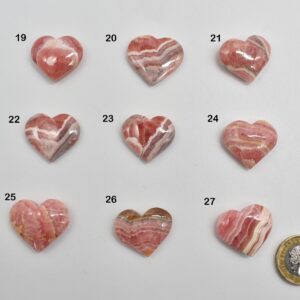 Rhodochrosite Crystal Heart from Argentina - 1 Count - 9 Choices