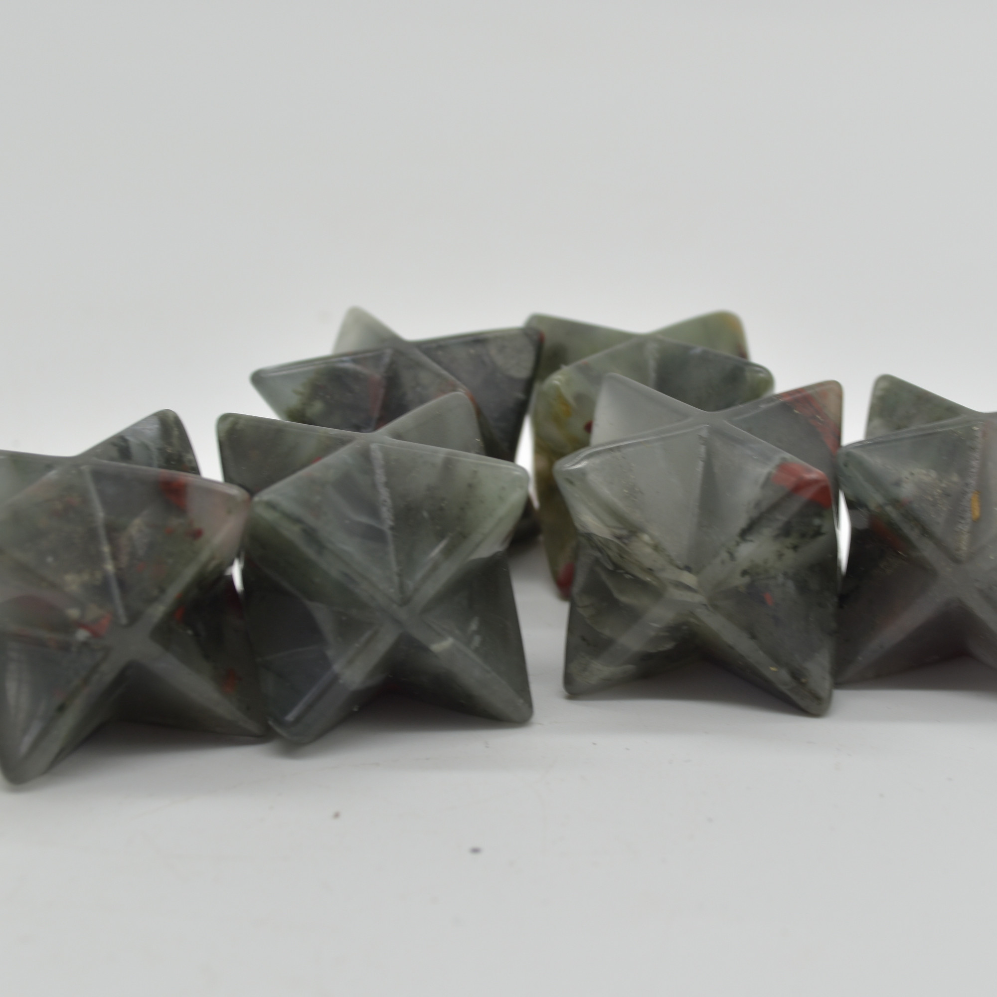 African Blood Jasper Gemstone Crystal Merkaba Carved Star - 2.5cm - 1 Count - Image 2