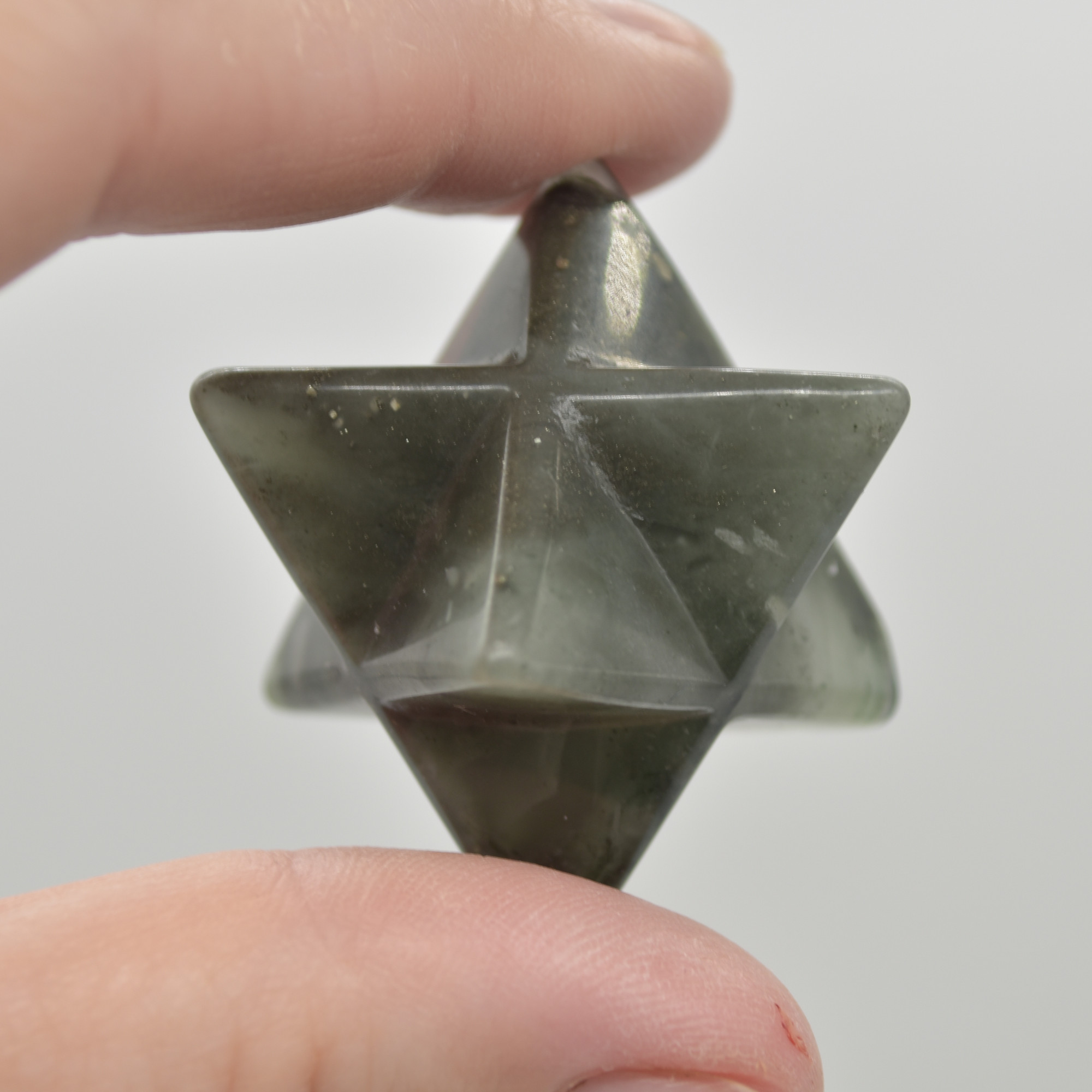 African Blood Jasper Gemstone Crystal Merkaba Carved Star - 2.5cm - 1 Count - Image 4