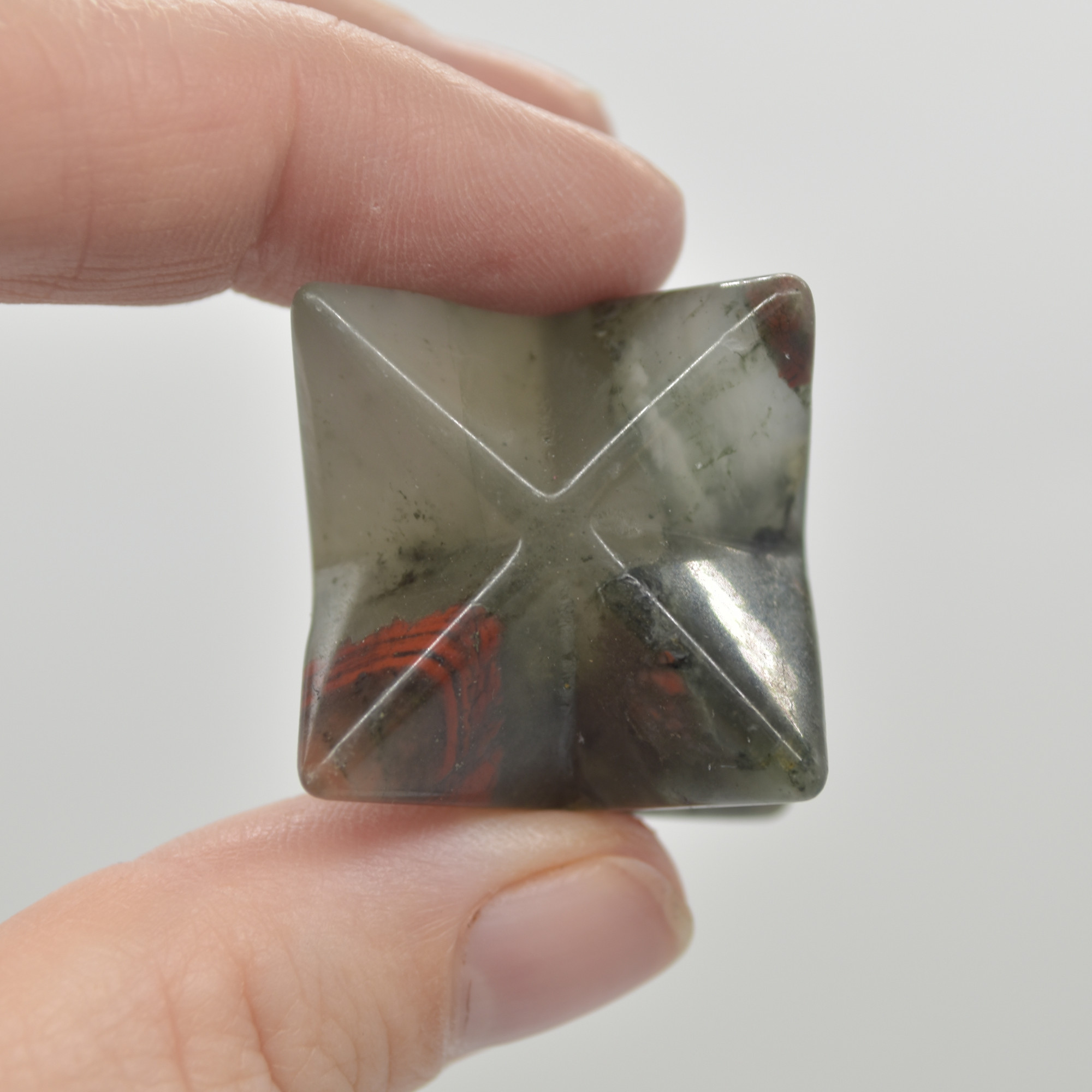 African Blood Jasper Gemstone Crystal Merkaba Carved Star - 2.5cm - 1 Count - Image 6