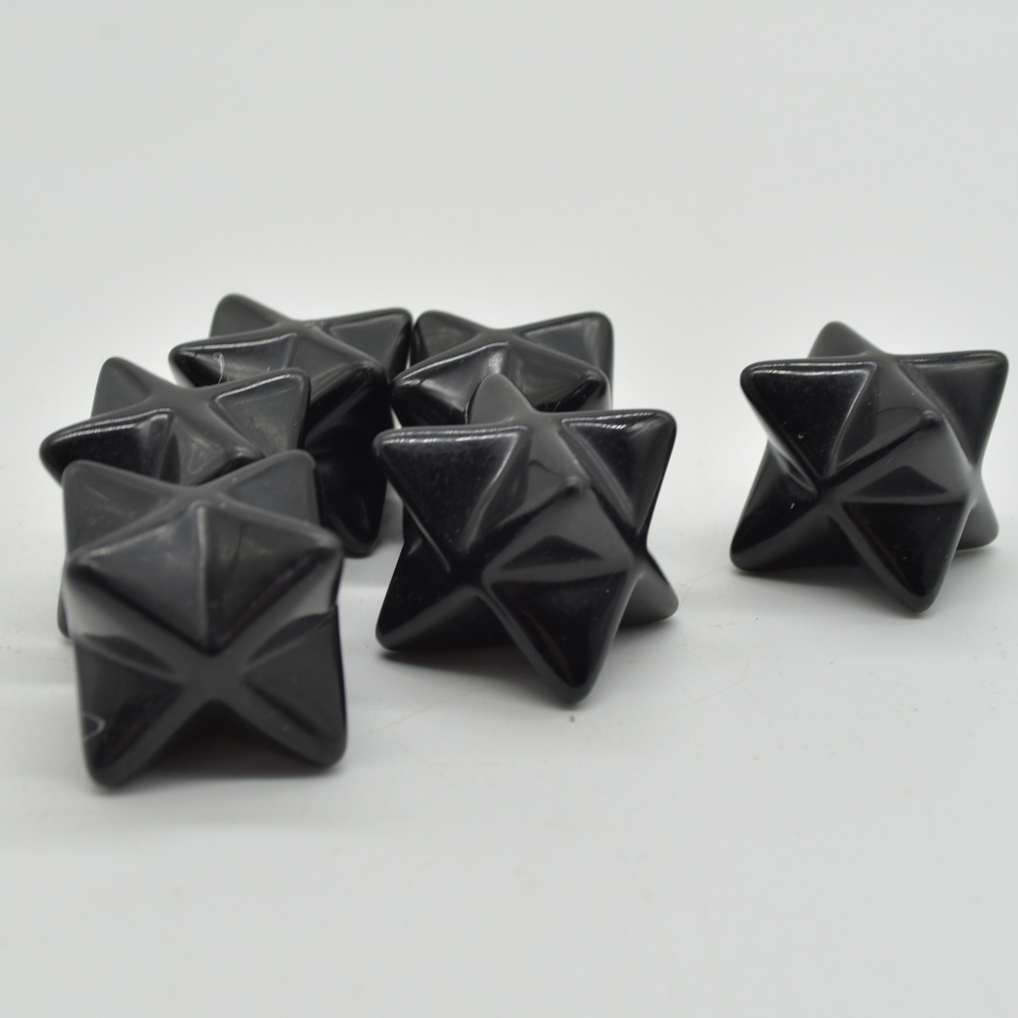 Black Obsidian Gemstone Crystal Merkaba Carved Star - 2.5cm - 1 Count - Image 2