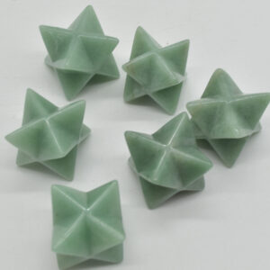 Green Aventurine Gemstone Crystal Merkaba Carved Star - 2.5cm - 1 Count
