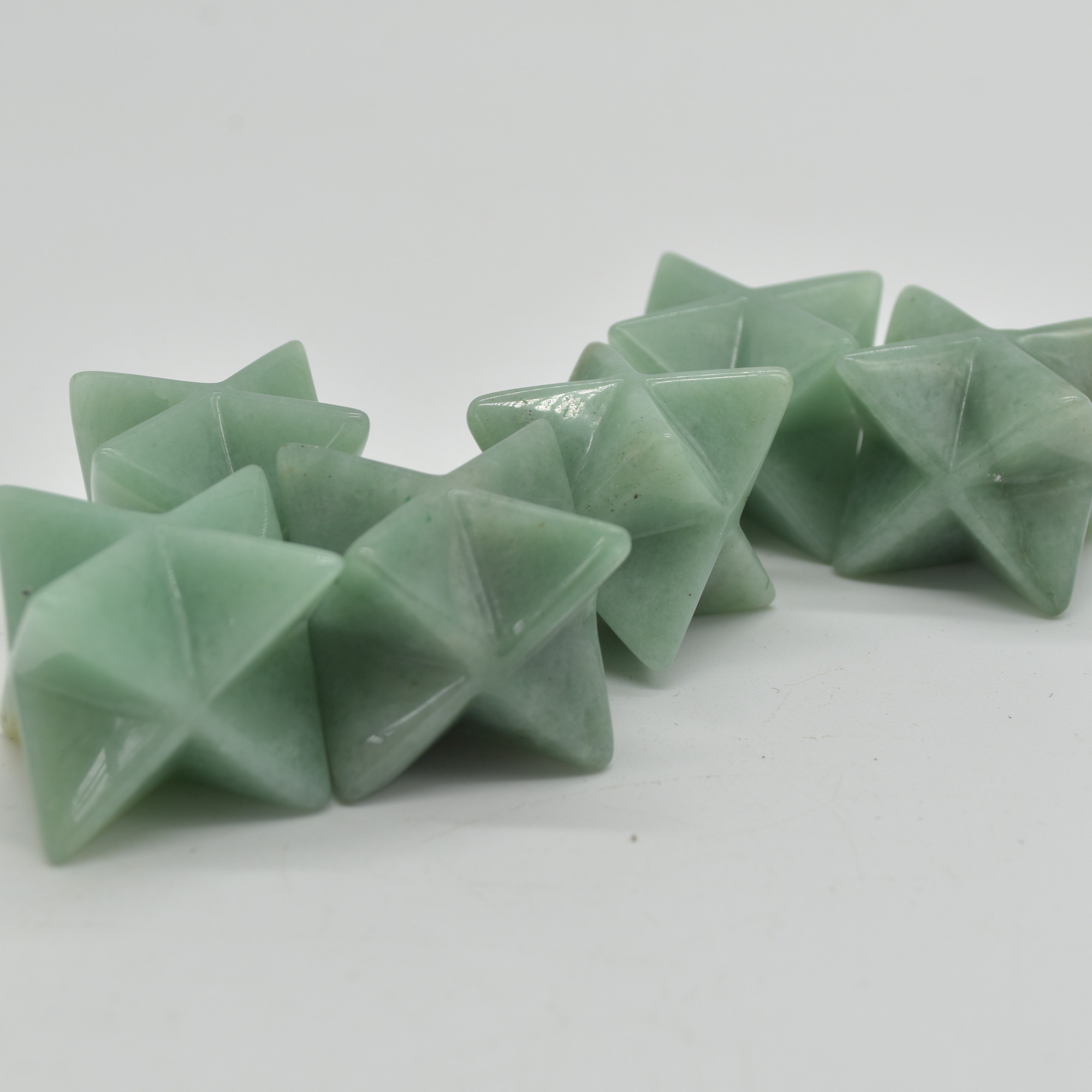 Green Aventurine Gemstone Crystal Merkaba Carved Star - 2.5cm - 1 Count - Image 2