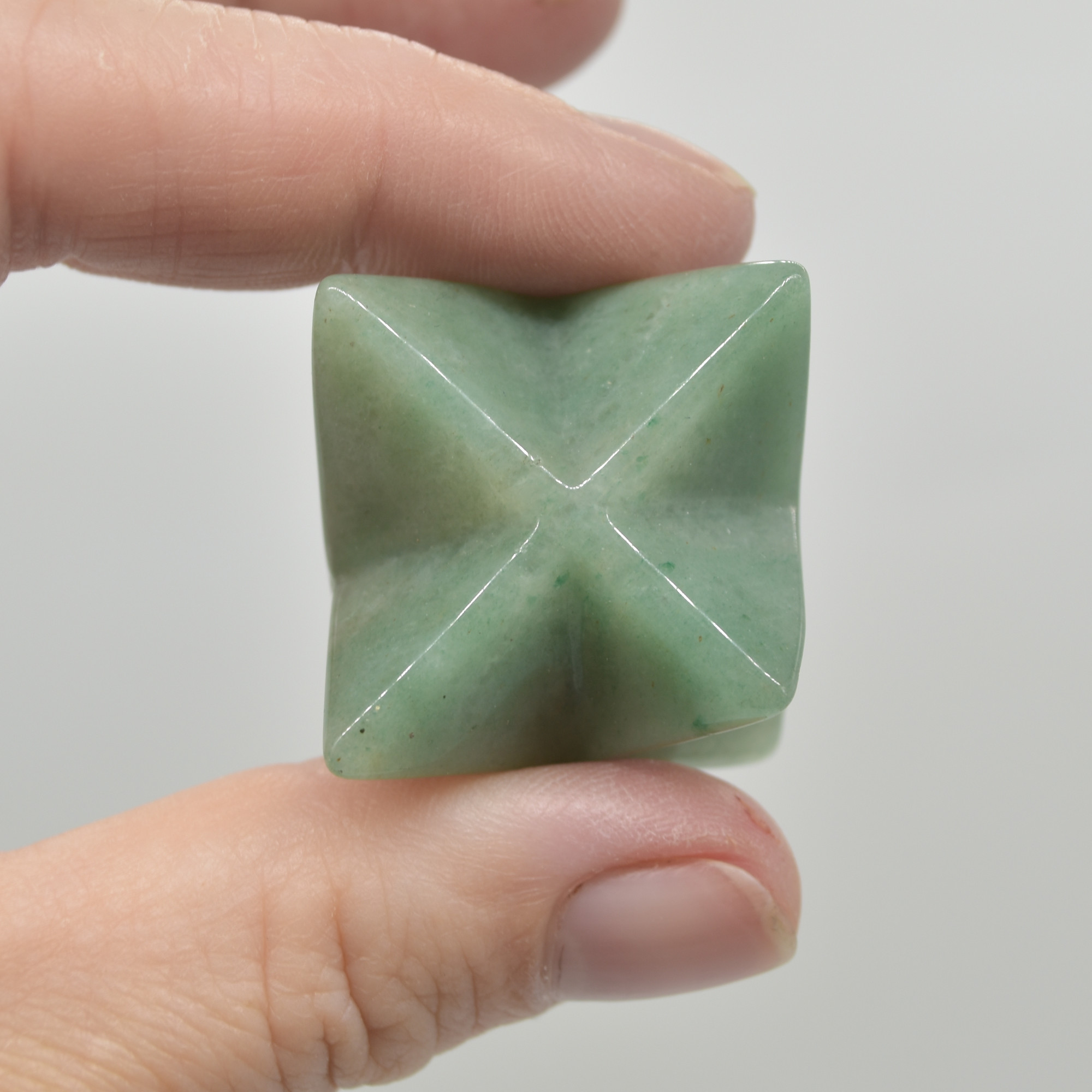 Green Aventurine Gemstone Crystal Merkaba Carved Star - 2.5cm - 1 Count - Image 5