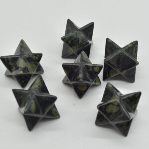 Kambaba Jasper Gemstone Crystal Merkaba Carved Star - 2.5cm - 1 Count