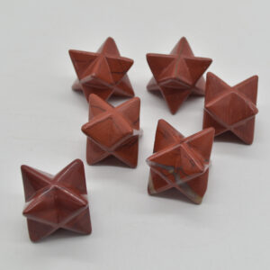 Red Jasper Gemstone Crystal Merkaba Carved Star - 2.5cm - 1 Count