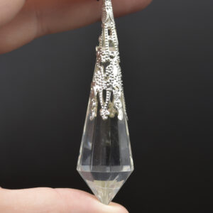 Clear Quartz Faceted Crystal Pendulum - 1 Count - 7cm