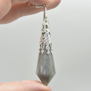 Labradorite Faceted Crystal Pendulum - 1 Count - 7cm