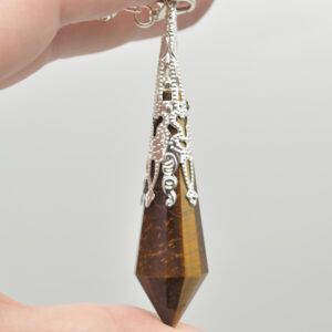 Tiger Eye Faceted Crystal Pendulum - 1 Count - 7cm