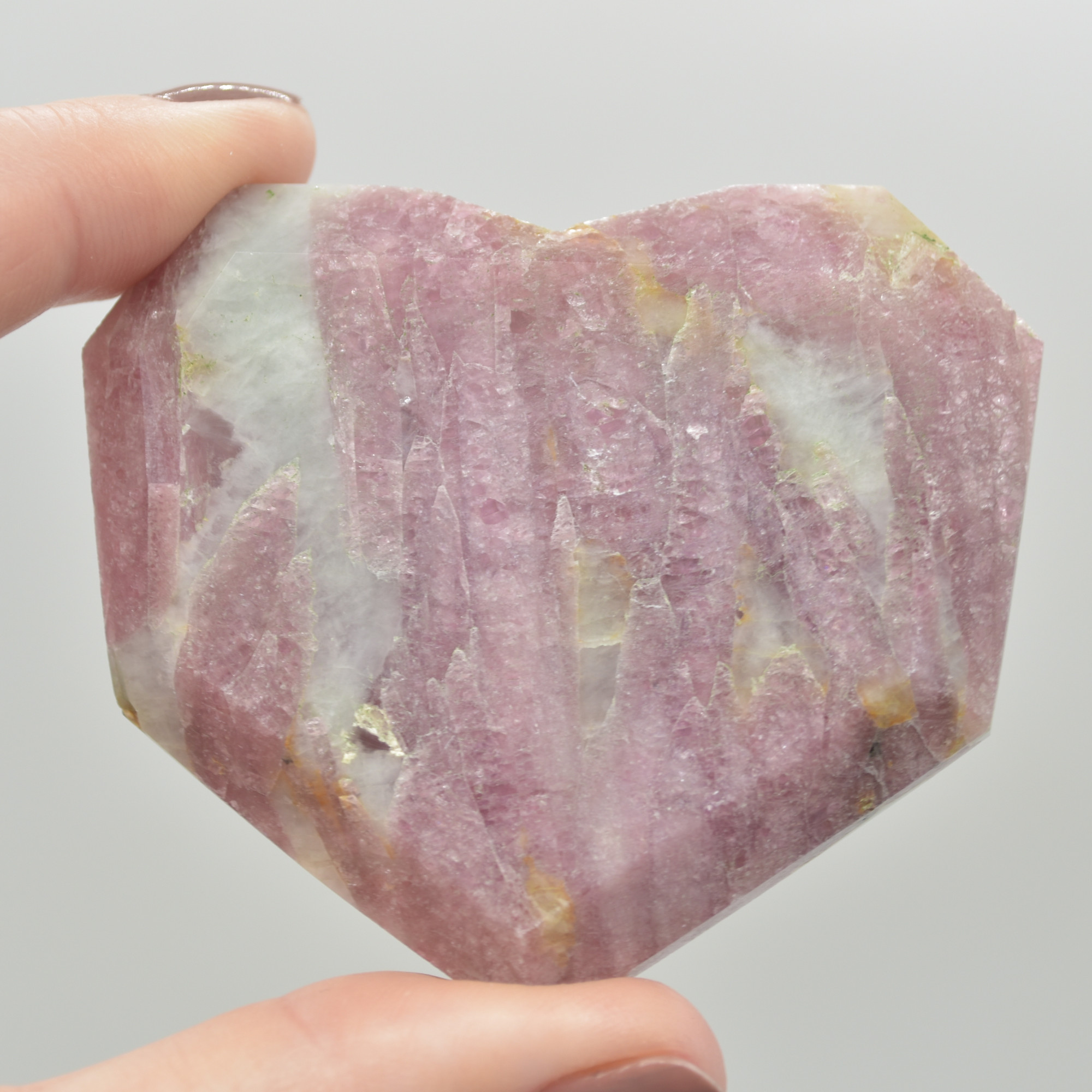 Pink Tourmaline Gemstone Faceted Heart - 6cm #01 - Image 2
