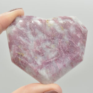 Pink Tourmaline Gemstone Faceted Heart - 6cm #03