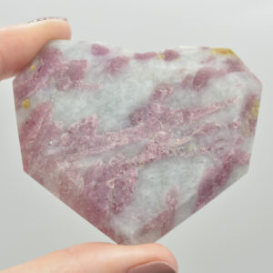 Pink Tourmaline Gemstone Faceted Heart - 6.5cm #04