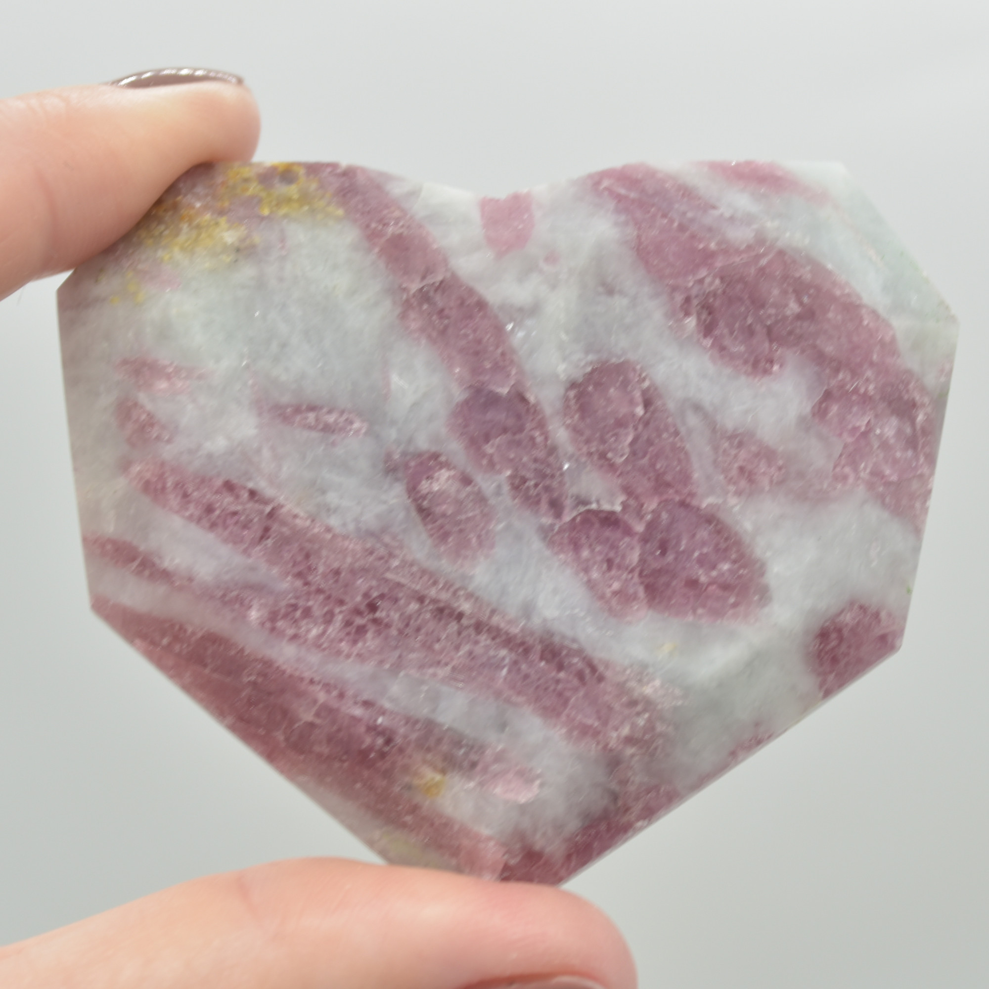 Pink Tourmaline Gemstone Faceted Heart - 6.5cm #04 - Image 2
