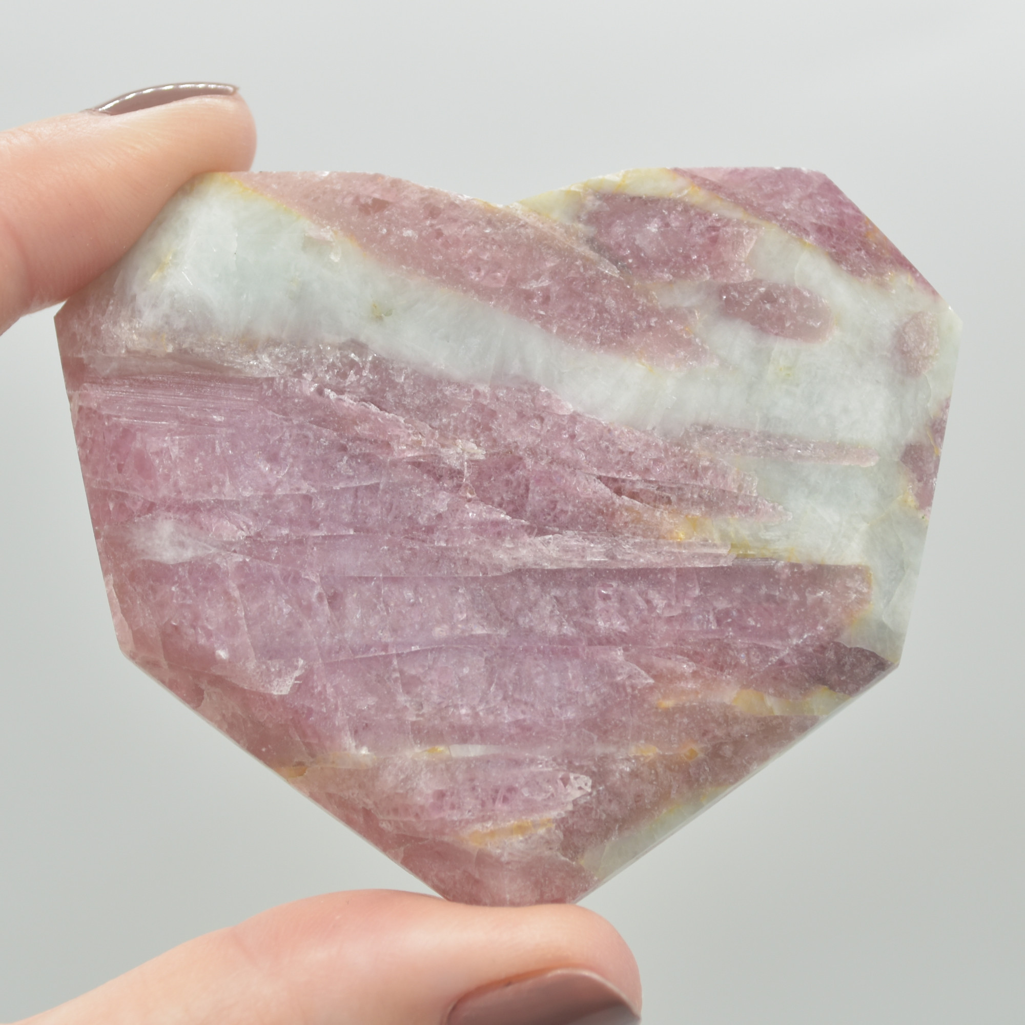 Pink Tourmaline Gemstone Faceted Heart - 6.5cm #05 - Image 2