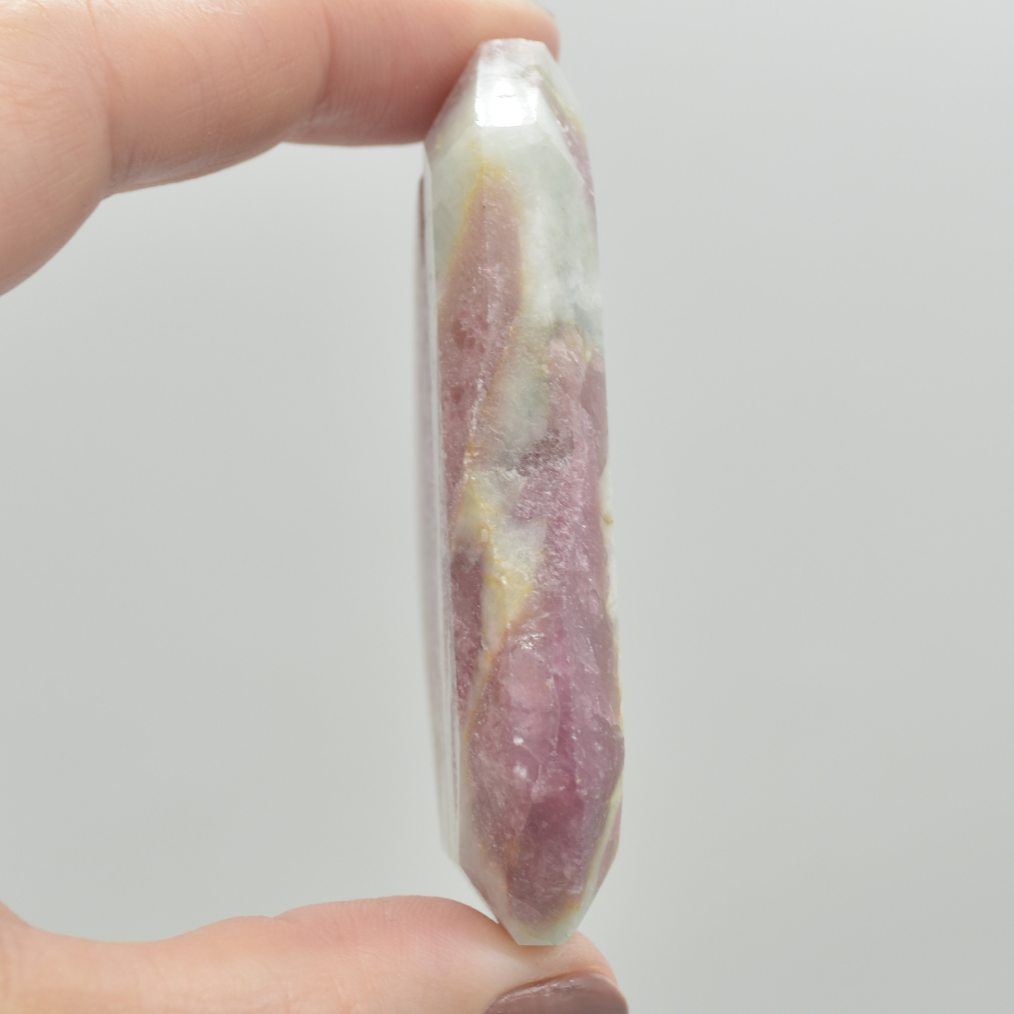 Pink Tourmaline Gemstone Faceted Heart - 6.5cm #05 - Image 3