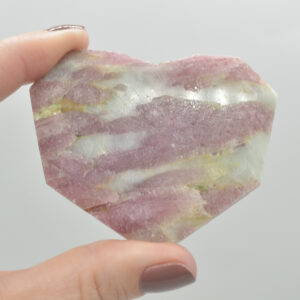 Pink Tourmaline Gemstone Faceted Heart - 6.5cm #06