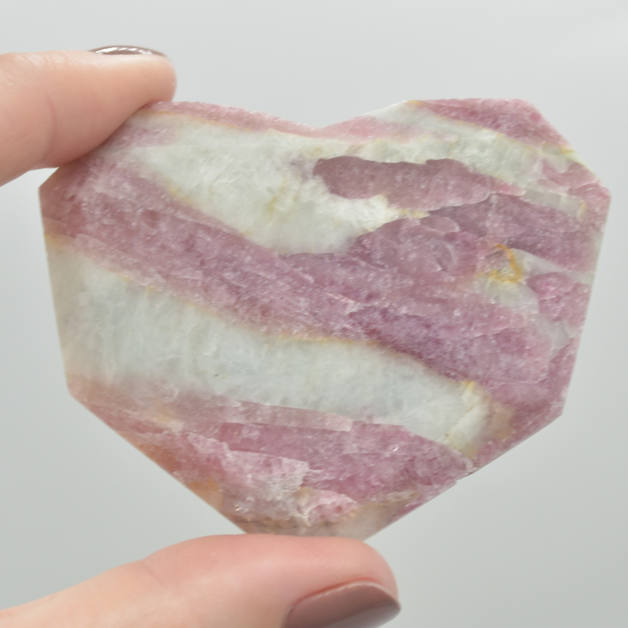Pink Tourmaline Gemstone Faceted Heart - 6.5cm #06 - Image 2