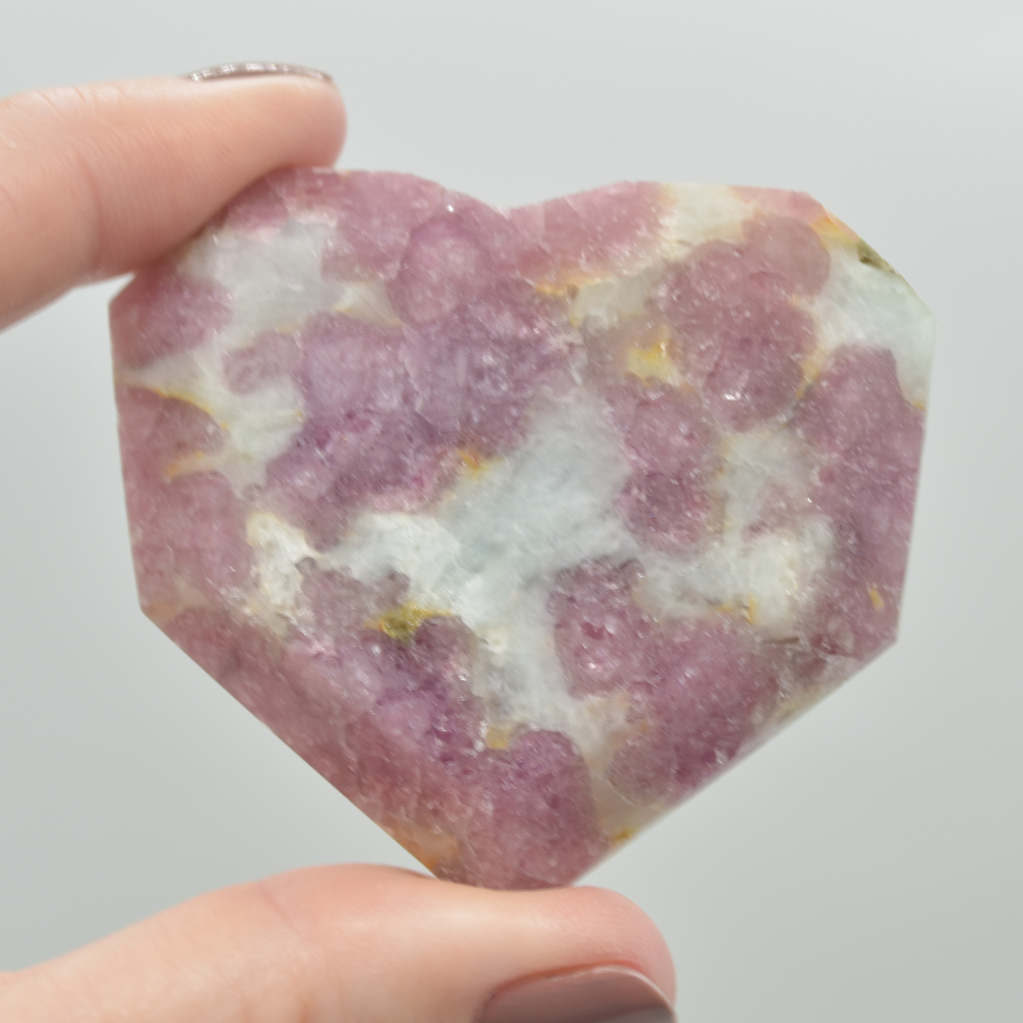 Pink Tourmaline Gemstone Faceted Heart - 5.5cm #07 - Image 2