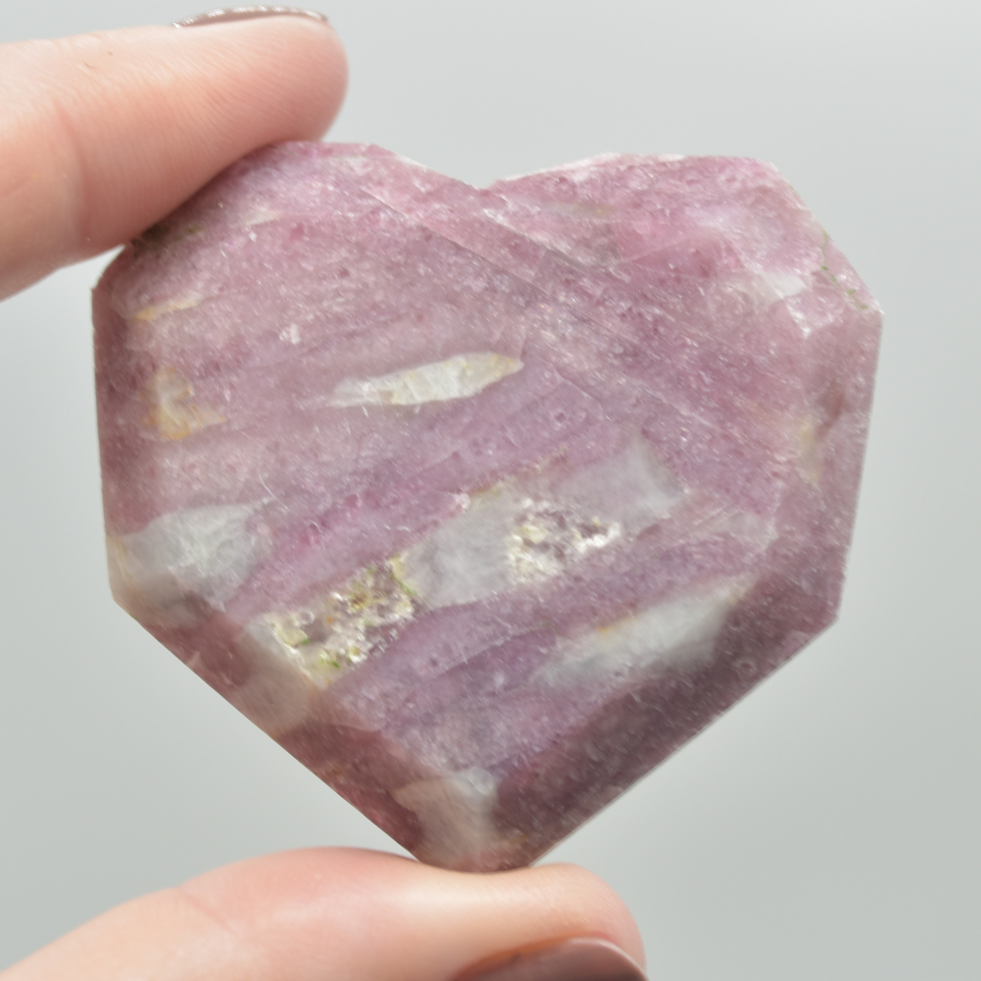 Pink Tourmaline Gemstone Faceted Heart - 5cm #08 - Image 2