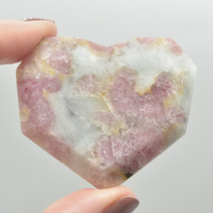 Pink Tourmaline Gemstone Faceted Heart - 5.5cm #09