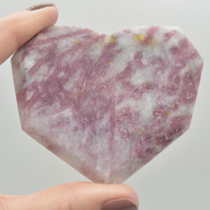 Pink Tourmaline Gemstone Faceted Heart - 7cm #10