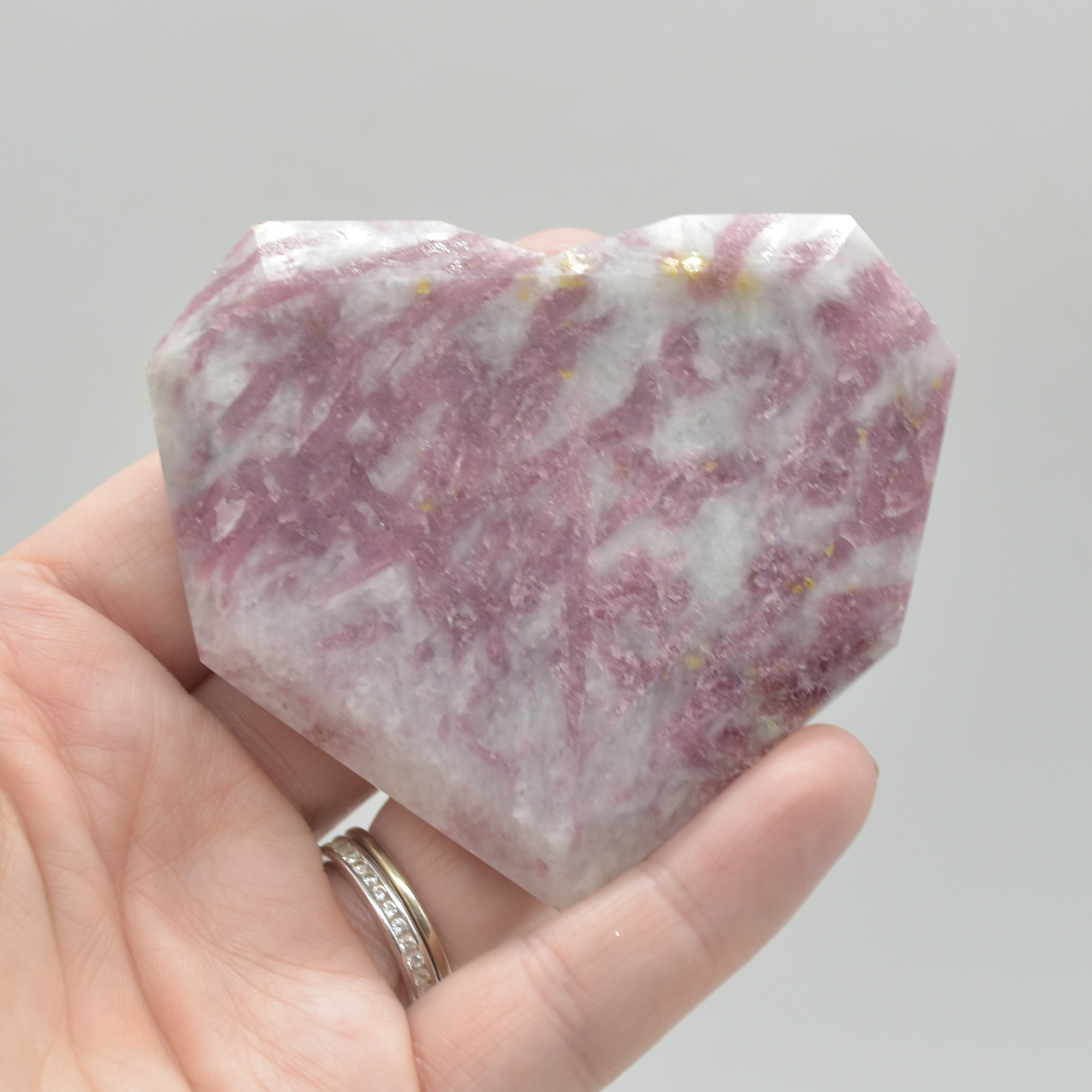 Pink Tourmaline Gemstone Faceted Heart - 7cm #10 - Image 2