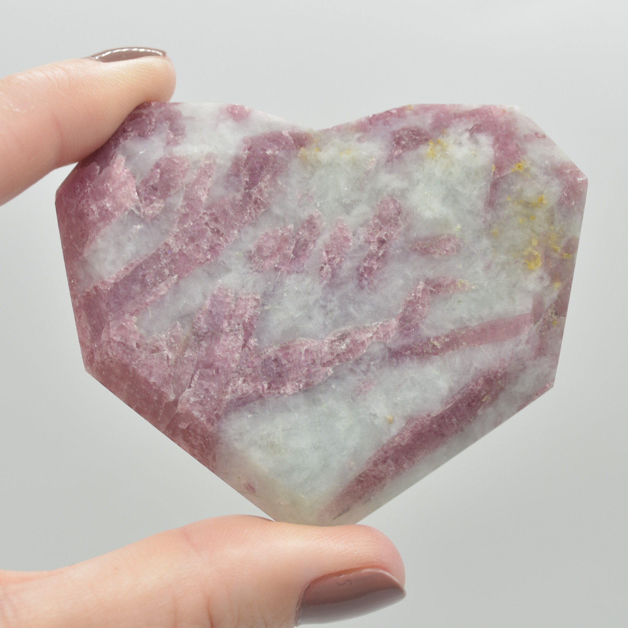 Pink Tourmaline Gemstone Faceted Heart - 6.7cm #11