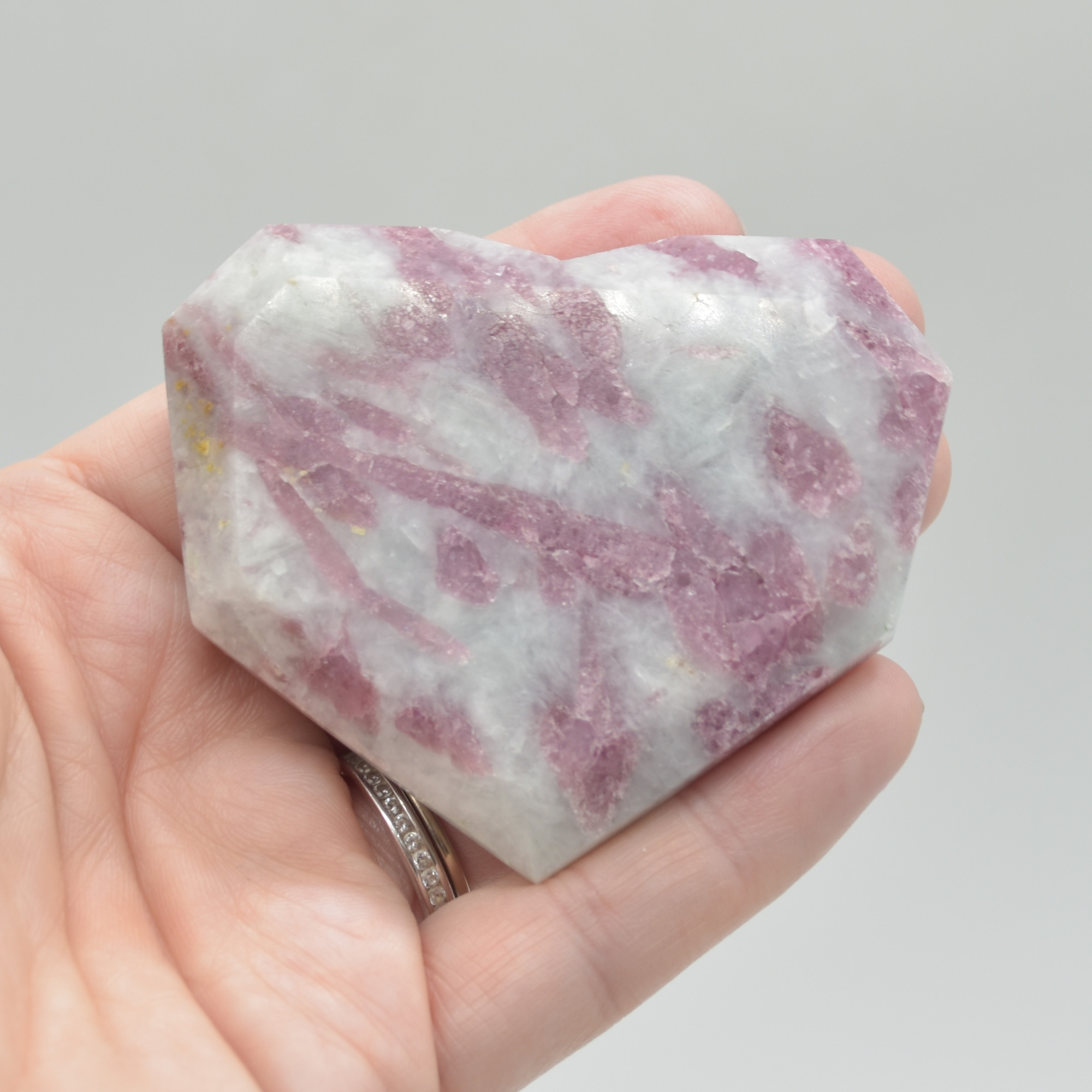 Pink Tourmaline Gemstone Faceted Heart - 6.7cm #11 - Image 3