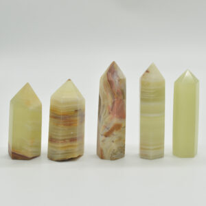 Green Onyx Agate Point, Tower, Wand - 4cm - 6cm - 1 Count