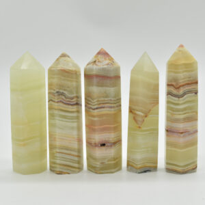 Green Onyx Agate Point, Tower, Wand - 7cm - 8cm - 1 Count
