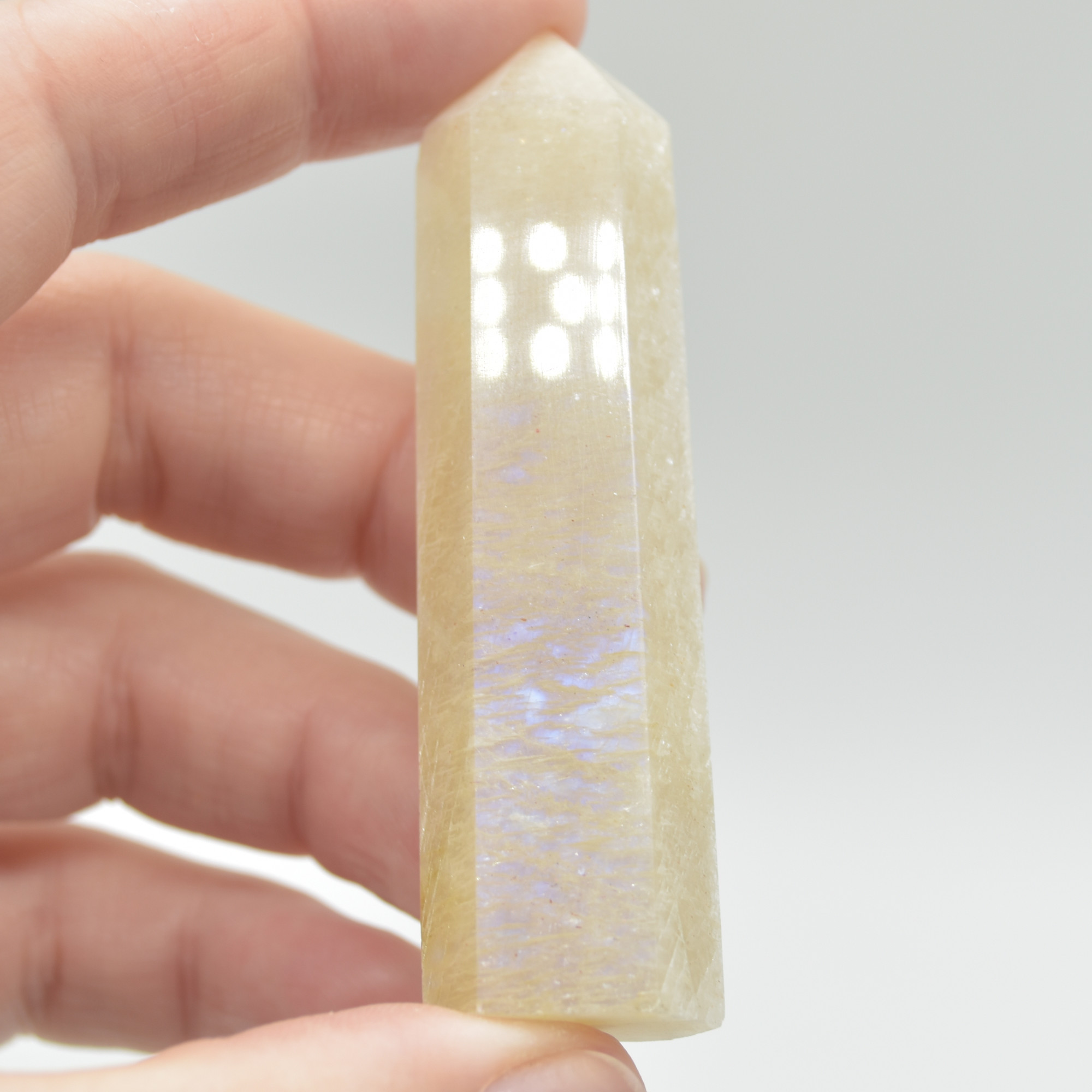 Rainbow Moonstone Point, Tower, Wand - 7cm - 8cm - 1 Count - Image 4