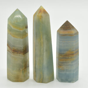 Blue Onyx Lemerian Aquatine Calcite Point, Tower, Wand  - 50 - 60 grams - 1 Count