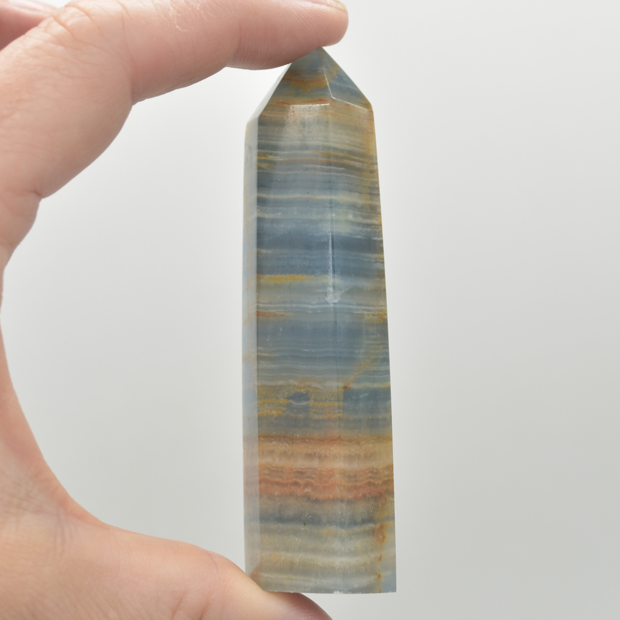 Blue Onyx Lemerian Aquatine Calcite Point, Tower, Wand - 70 - 80 grams - 1 Count - Image 4