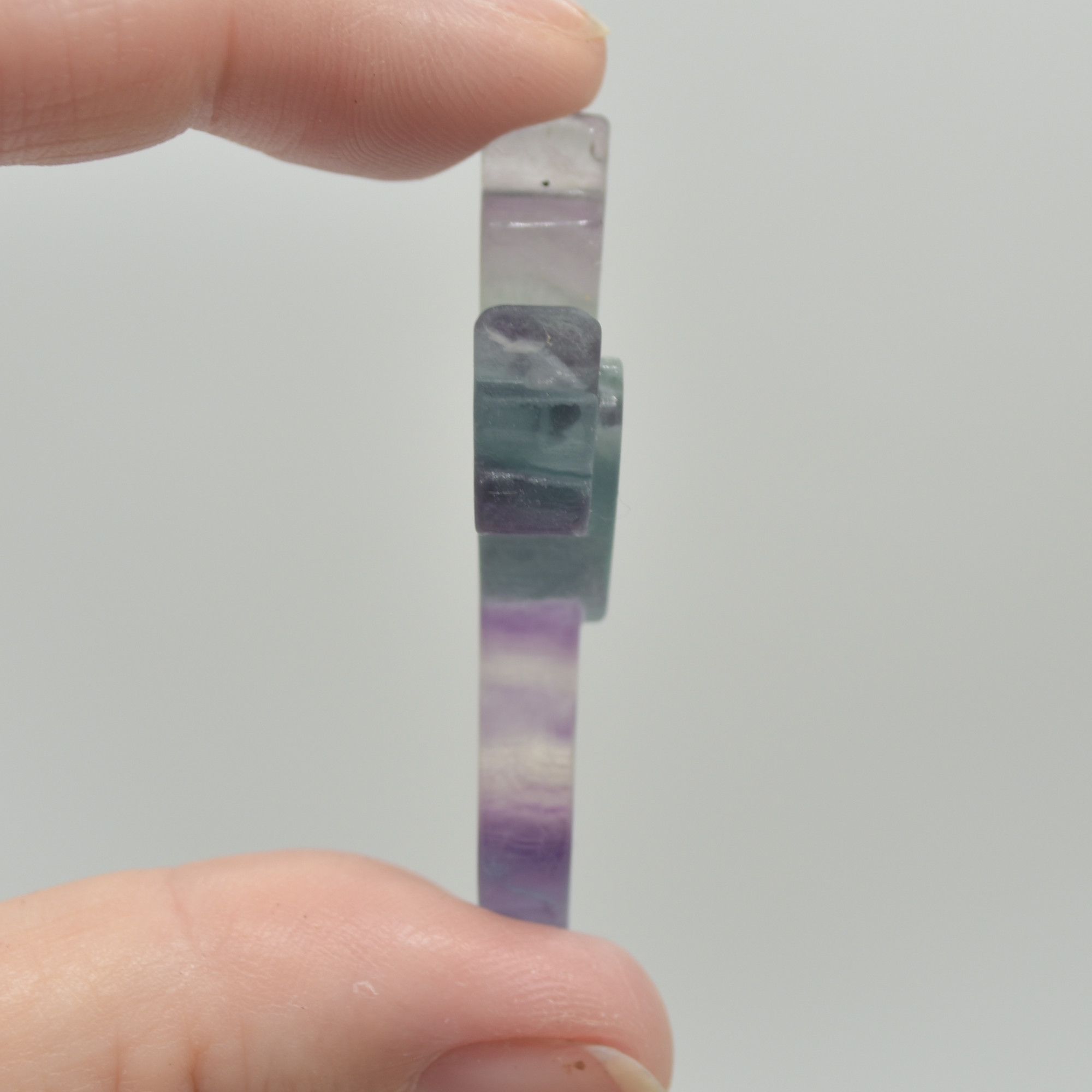 Rainbow Fluorite Crystal Carved Cross With Wings - 4.5cm - #10 - Image 2