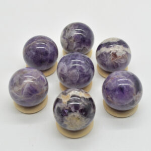 Chevron Amethyst Crystal Sphere Ball - 3.5cm - 1 Count