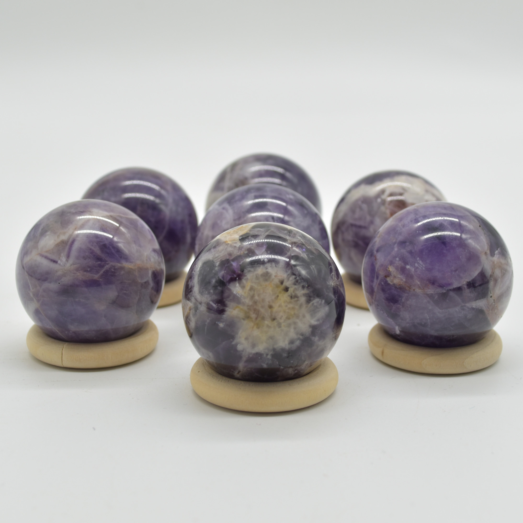 Chevron Amethyst Crystal Sphere Ball - 3.5cm - 1 Count - Image 2