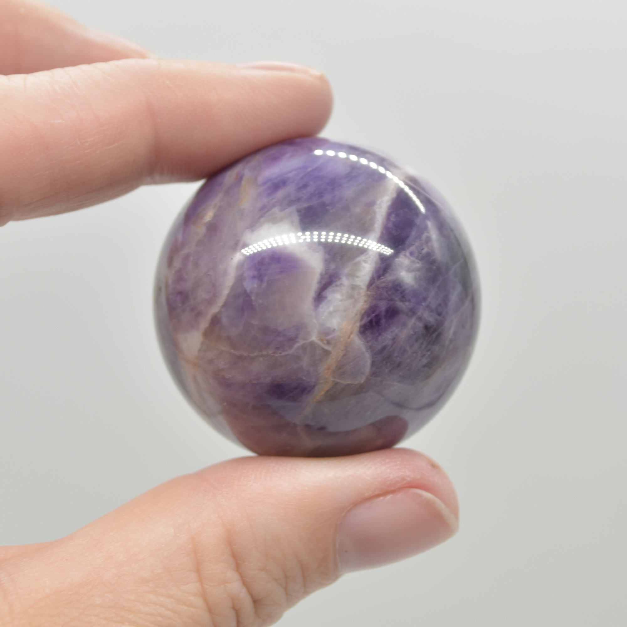 Chevron Amethyst Crystal Sphere Ball - 3.5cm - 1 Count - Image 5